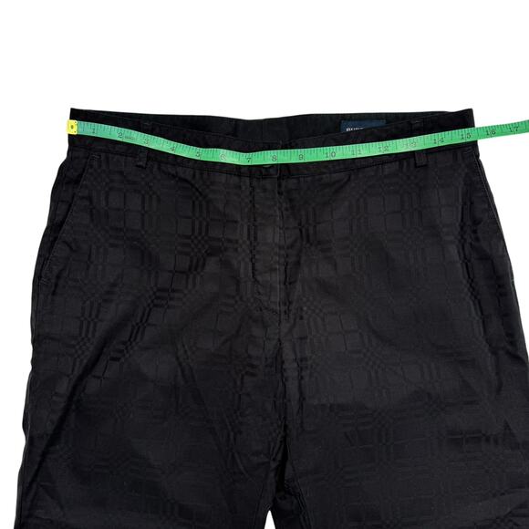 BURBERRY GOLF Black Brocade Straight Leg Pants Size 8 US Womens Cotton Spandex - Picture 8 of 10